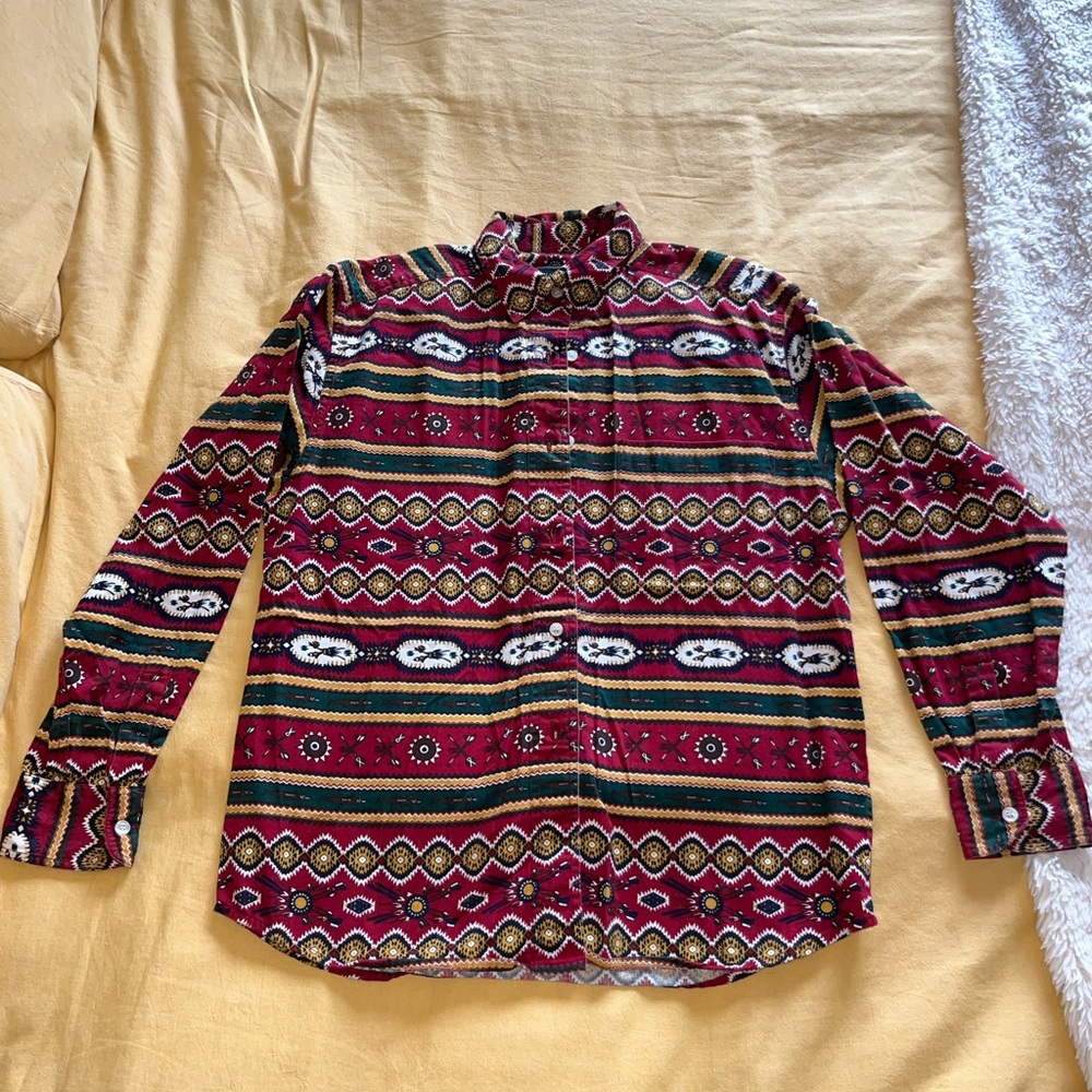 Vintage Khaki Club Button-Down Shirt Southwestern 90s